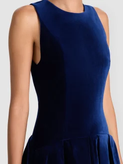 Alice and Olivia ADLEY VELVET MINI DRESS