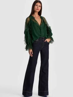 Alice and Olivia ALEENA LACE BLOUSE