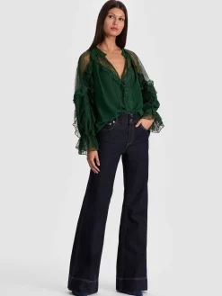 Alice and Olivia ALEENA LACE BLOUSE