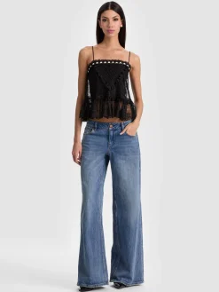 Alice and Olivia ALESSIA LACE TOP