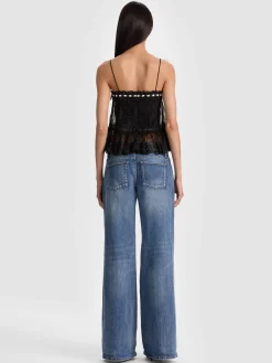 Alice and Olivia ALESSIA LACE TOP