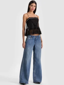 Alice and Olivia ALESSIA LACE TOP