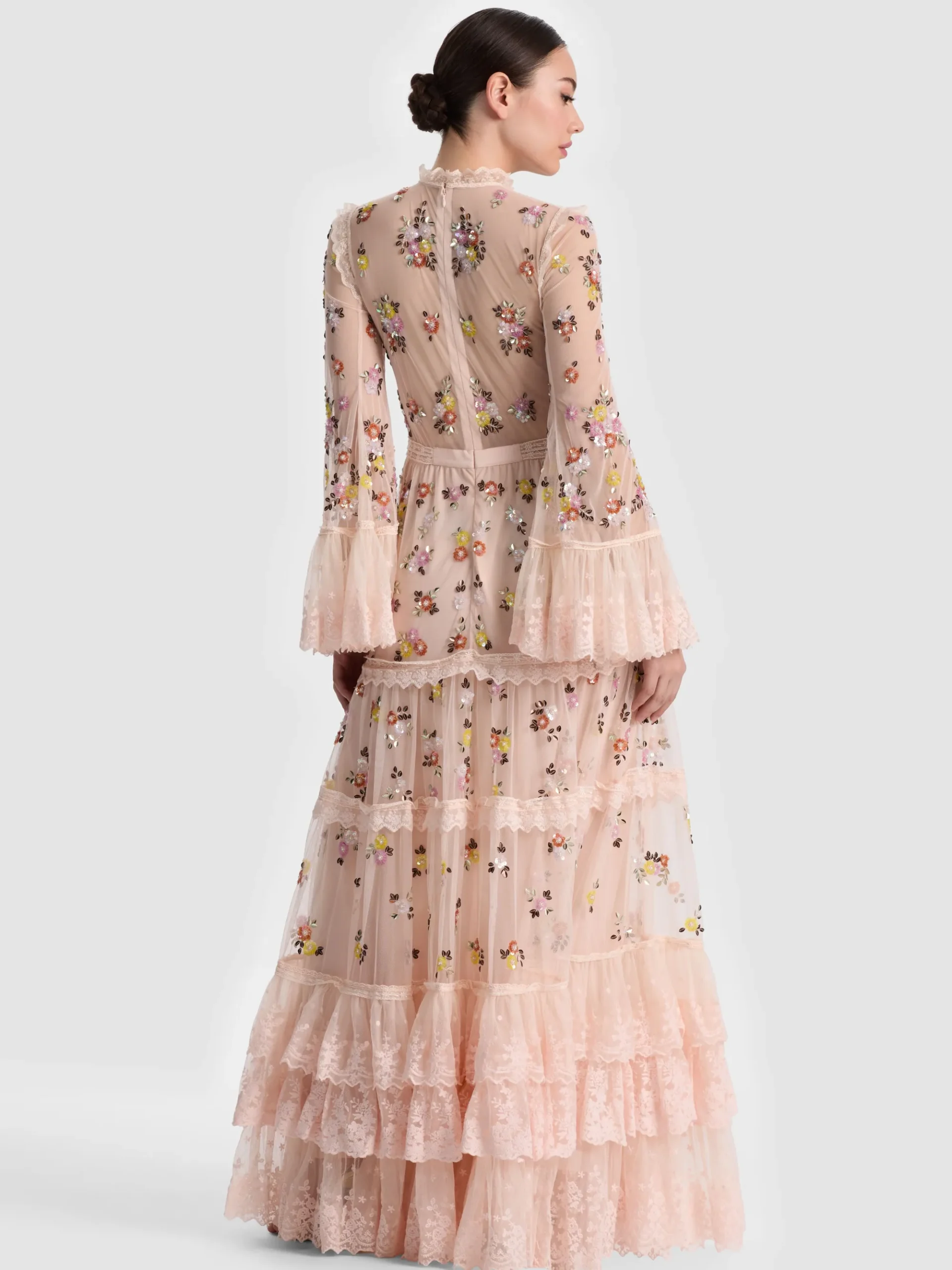 Alice and Olivia ALLEGRA EMBELLISHED LACE MAXI GOWN