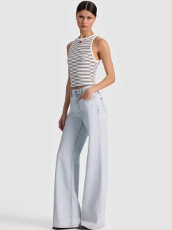 Alice and Olivia ALLEN EMBROIDERED TANK TOP