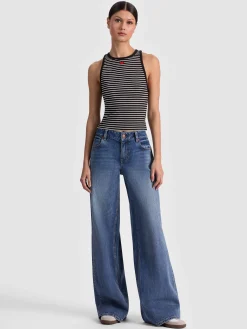 Alice and Olivia ALLEN EMBROIDERED TANK TOP