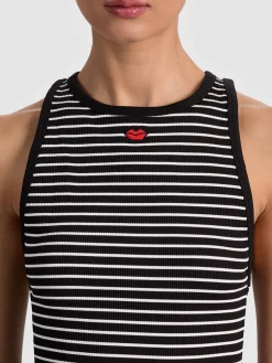 Alice and Olivia ALLEN EMBROIDERED TANK TOP