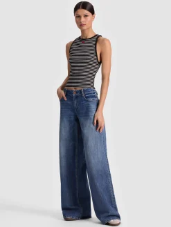 Alice and Olivia ALLEN EMBROIDERED TANK TOP