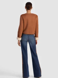 Alice and Olivia ALMA VEGAN SUEDE TEDDY JACKET