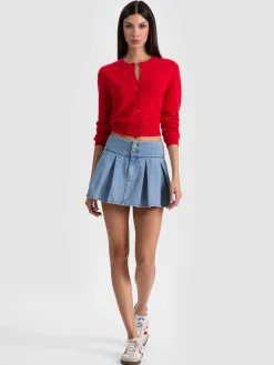 Alice and Olivia AMY DENIM MINI SKIRT