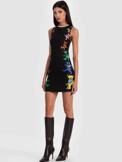 Alice and Olivia A+O X GRATEFUL DEAD CLYDE MINI DRESS