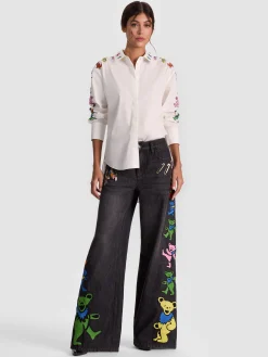 Alice and Olivia A+O X GRATEFUL DEAD DIMITRA BUTTON DOWN