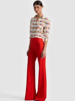 Alice and Olivia A+O X GRETCHEN ROEHRS WILLA SILK BLOUSE