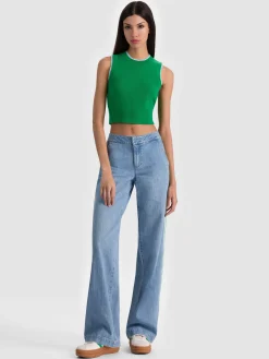 Alice and Olivia ARACELI TWO TONE CASHMERE TANK