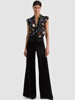 Alice and Olivia ARLETTE SILK BLOUSE