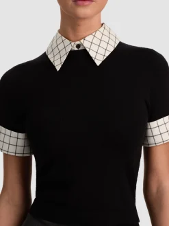 Alice and Olivia ASTER COLLARED PULLOVER