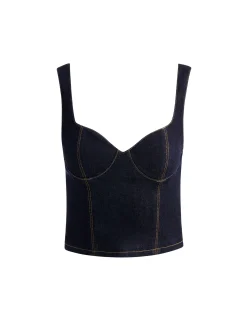 Alice and Olivia AVA SWEETHEART DENIM BUSTIER