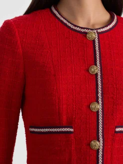 Alice and Olivia AVALON SHRUNKEN TWEED JACKET