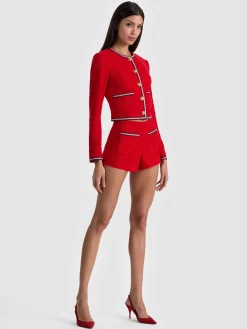 Alice and Olivia AVALON SHRUNKEN TWEED JACKET