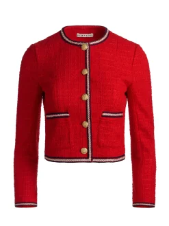 Alice and Olivia AVALON SHRUNKEN TWEED JACKET
