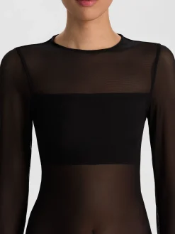 Alice and Olivia BANDEAU LONG SLEEVE BODYSUIT