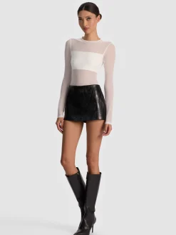 Alice and Olivia BANDEAU LONG SLEEVE BODYSUIT