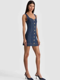 Alice and Olivia BEA DENIM MINI DRESS