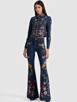 Alice and Olivia BEAUTIFUL EMBROIDERED JEAN