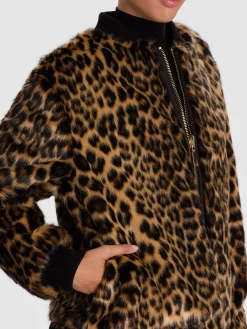 Alice and Olivia BECKY REVERSIBLE FAUX FUR BOMBER JACKET