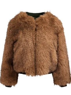 Alice and Olivia BECKY REVERSIBLE FAUX FUR BOMBER JACKET