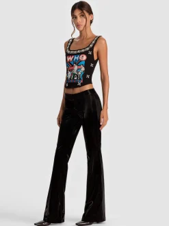 Alice and Olivia BELLA VEGAN BOOTCUT PANT