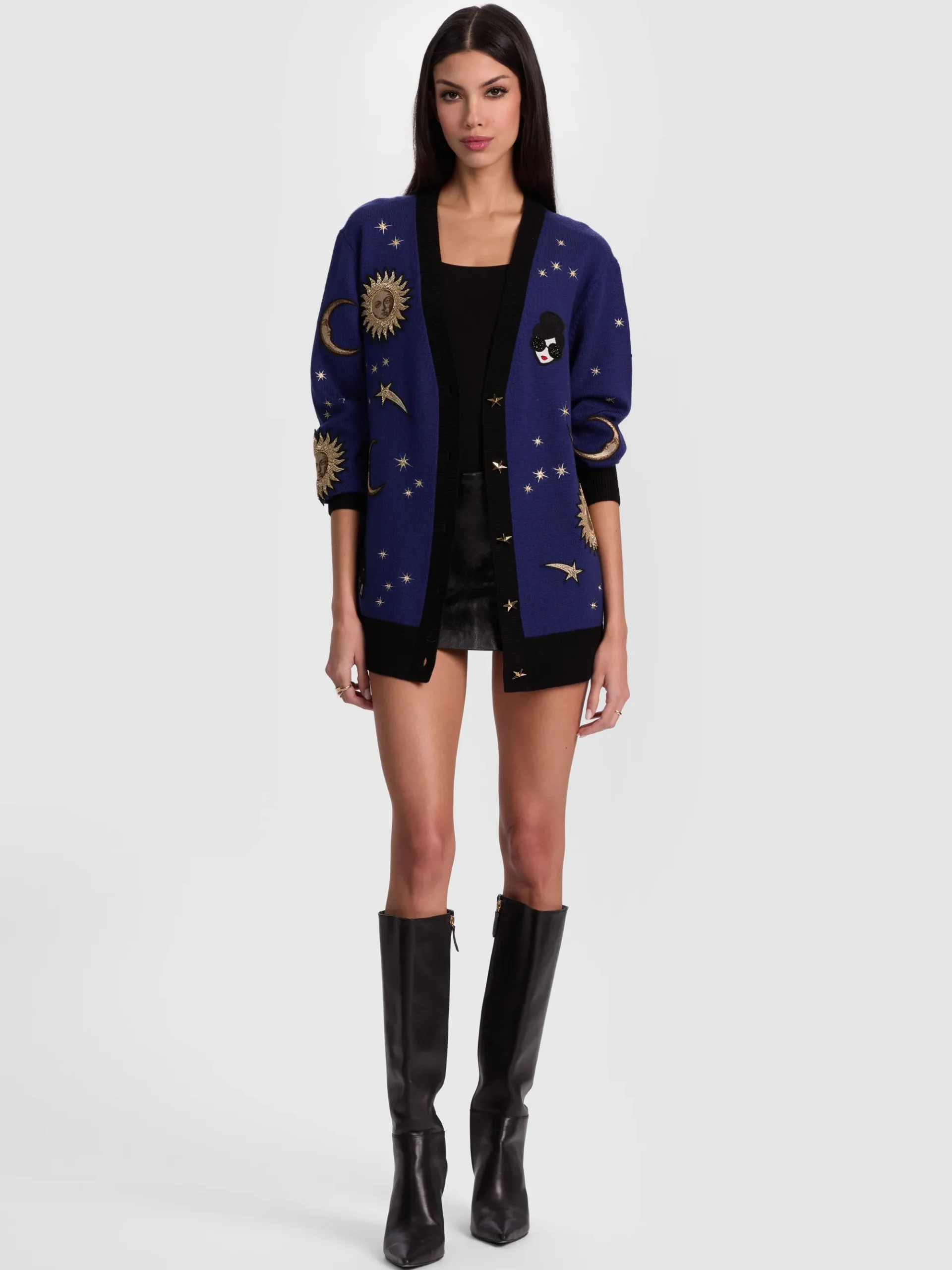 Alice and Olivia BRADFORD CELESTIAL STACEFACE CARDIGAN