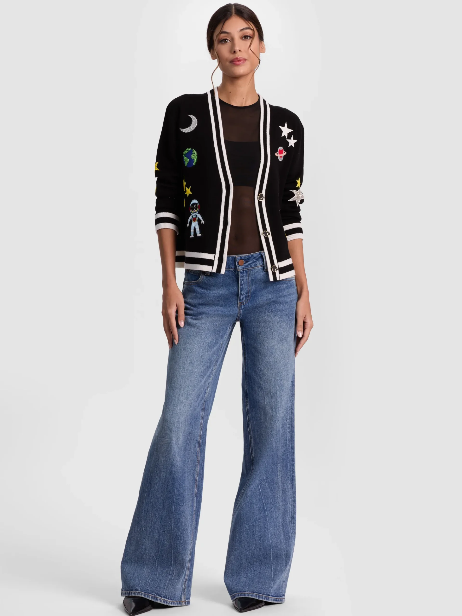 Alice and Olivia BRADLEY SPACE STACEFACE CARDIGAN
