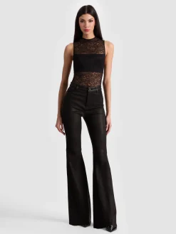 Alice and Olivia BRENT LEATHER BELL PANT