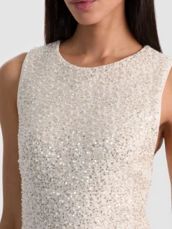 Alice and Olivia CADE EMBELLISHED TWEED MINI DRESS