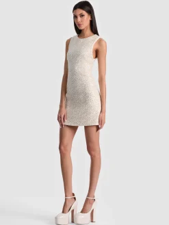 Alice and Olivia CADE EMBELLISHED TWEED MINI DRESS