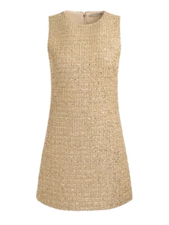 Alice and Olivia CADE EMBELLISHED TWEED MINI DRESS