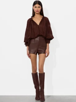 Alice and Olivia CADY LEATHER SHORT