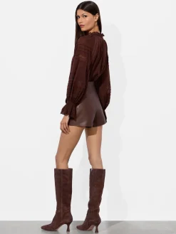 Alice and Olivia CADY LEATHER SHORT