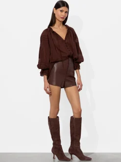 Alice and Olivia CADY LEATHER SHORT