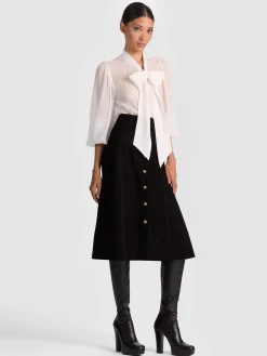 Alice and Olivia CALICA SUEDE MIDI SKIRT