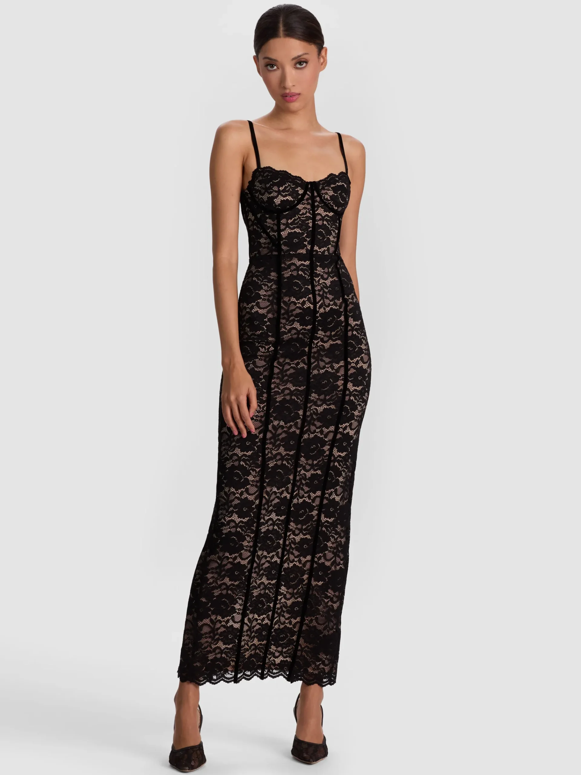 Alice and Olivia CARISSA LACE MAXI DRESS