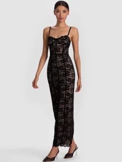 Alice and Olivia CARISSA LACE MAXI DRESS