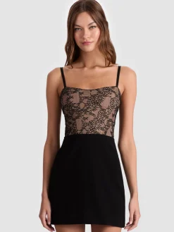 Alice and Olivia CARLA LACE CORSET MINI DRESS