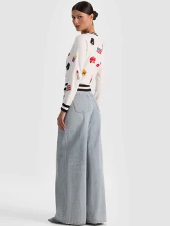 Alice and Olivia CAROLANN AMERICANA SHRUNKEN PULLOVER