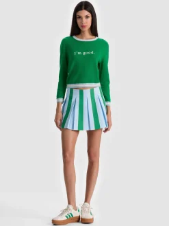 Alice and Olivia CAROLANN CASHMERE SHRUNKEN PULLOVER