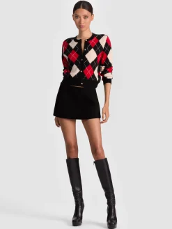 Alice and Olivia CAROLEE ARGYLE CARDIGAN