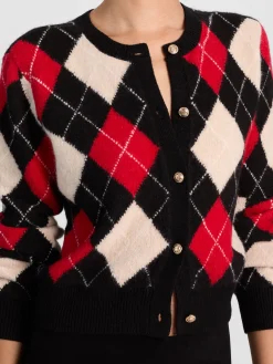 Alice and Olivia CAROLEE ARGYLE CARDIGAN