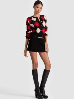 Alice and Olivia CAROLEE ARGYLE CARDIGAN