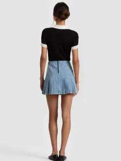 Alice and Olivia CARTER DENIM SKIRT
