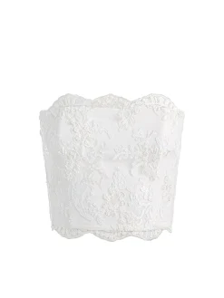Alice and Olivia CERESI EMBELLISHED LACE BANDEAU TOP